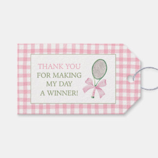 Rosa Gingham Tennis Tacksamhetspresent Förmånsetik Presentetikett
