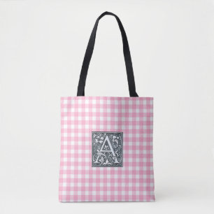 rosa gingham - tygkasse