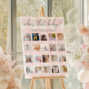 Rosa Gingham Vem Är Det Bebis 20 Bilders Spel Affi Poster