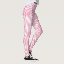 Rosa Ginghamplädmönster Leggings