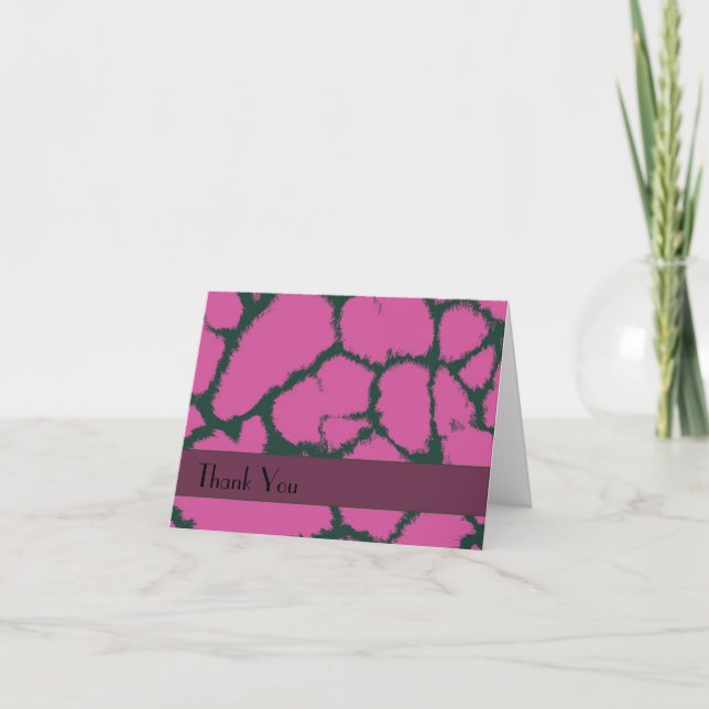 Rosa Giraff Mönster Tack Kort (Framsida)