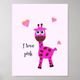 Rosa giraff poster