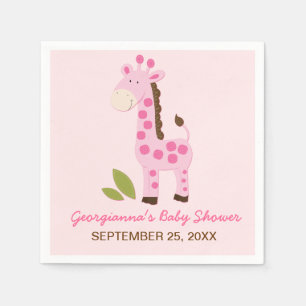 Rosa giraff skräddarsy baby showerservett pappersservett