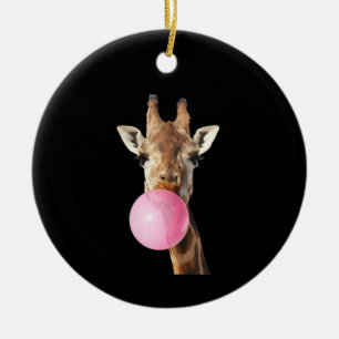  Rosa Giraff Tuggummi Söt Rolig Djurälskare  Julgransprydnad Keramik