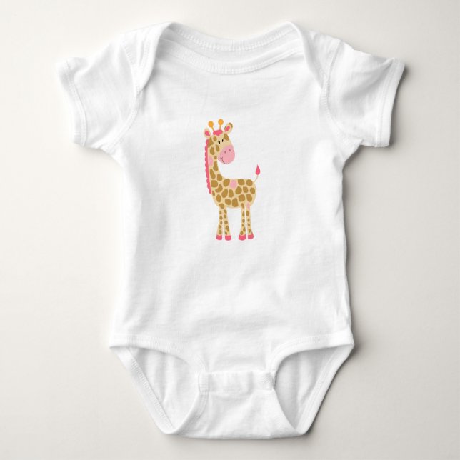 Rosa Giraffe Baby Bodykostym Tee (Framsida)