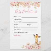  Rosa Giraffe Baby Shower Baby Predictions