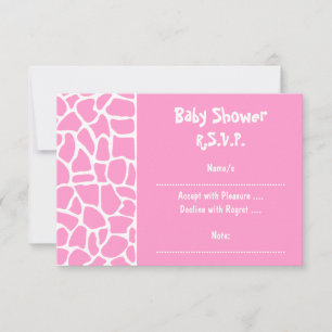 Rosa Giraffe Baby Shower OSA Kort