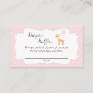 Rosa Giraffe Baby Shower Raffle Biljett Tilläggskort