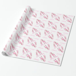 Rosa Giraffe Baby Shower Wrapping Papper Presentpapper