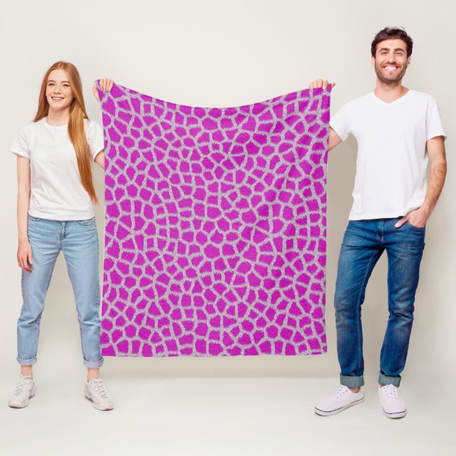 Rosa Giraffe Fleece Blanket (På plats)