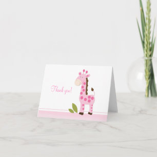Rosa Giraffe Folded Tackkort