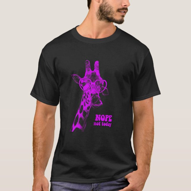 Rosa Giraffe med hjärtglas T Shirt (Framsida)