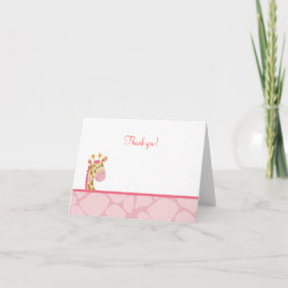 Rosa Giraffe-Tackkort-kort i vikt Tack Kort