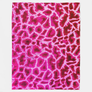 Rosa Giraffe-utskrift Fleecefilt