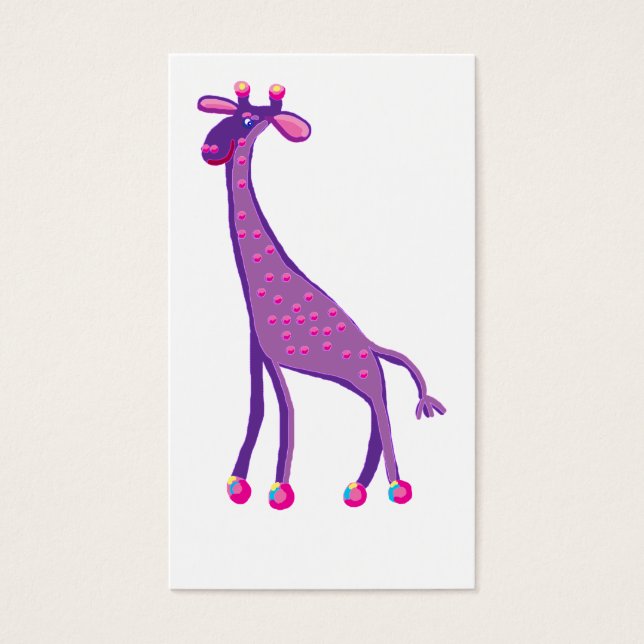 Rosa giraffe visitkort (Framsidan)