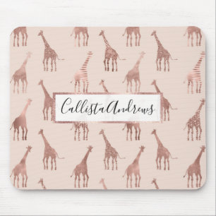 Rosa Giraffes i Girly Modern Ro Guld Musmatta
