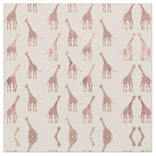 Rosa Giraffes i Girly Modern Ro Guld Tyg