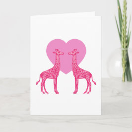 Rosa Giraffes Kort