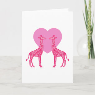 Rosa Giraffes Kort