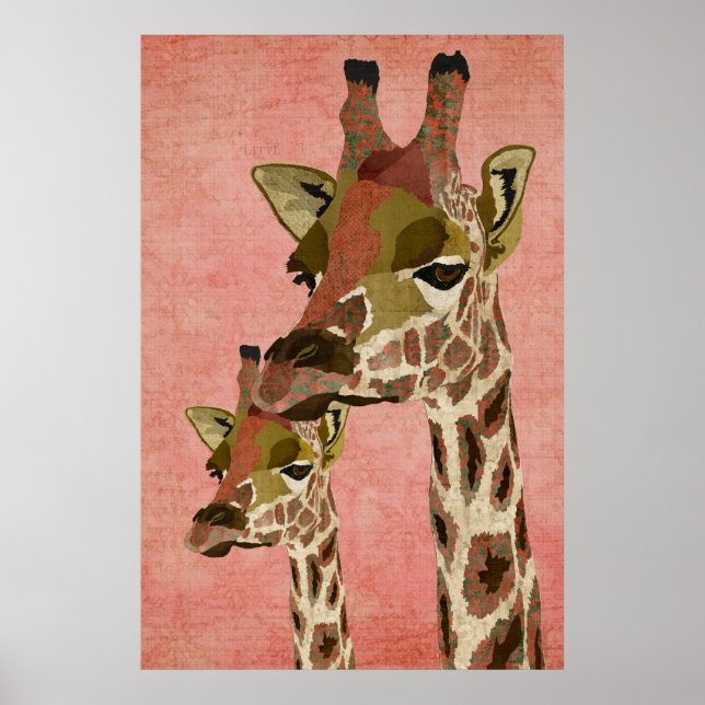 Rosa Giraffes Rosa Art Poster (Framsidan)