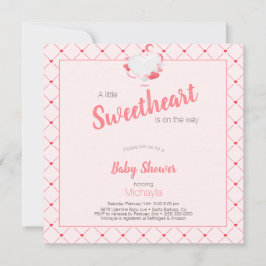 Rosa Girl Baby Shower, älskling är på väg Inbjudningar