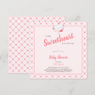 Rosa Girl Baby Shower, älskling är på väg Inbjudningar