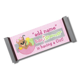 Rosa Girl Baby Shower Candy Pub Wrapper Favor Anteckningsblock