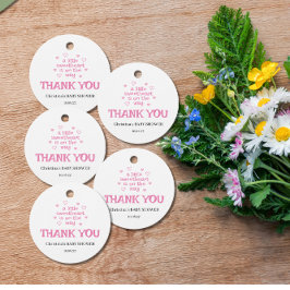 Rosa Girl Baby Shower Gåvor Etiketter