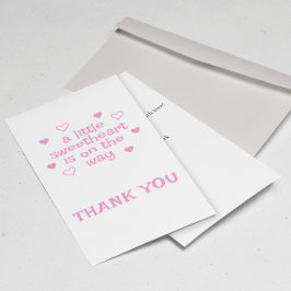 Rosa Girl Baby Shower Tack - platta kort