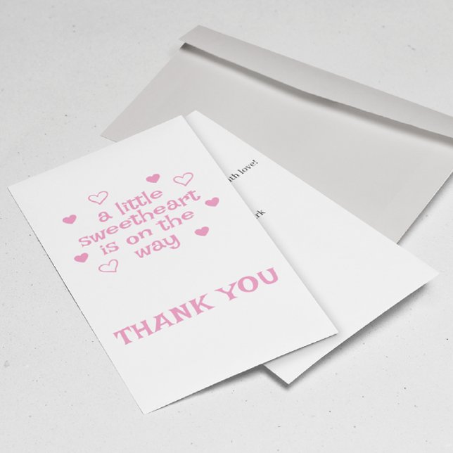 Rosa Girl Baby Shower Tack - platta kort (Skapare uppladdad)