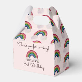 Rosa Girl Birthday Rainbow Presentaskar