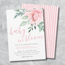  Rosa Girl Blommigt Baby i Bloom Shower Inbjudningar