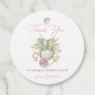 Rosa Girl Boho Baby Shower Party Tack Märkre Gåvor Etiketter