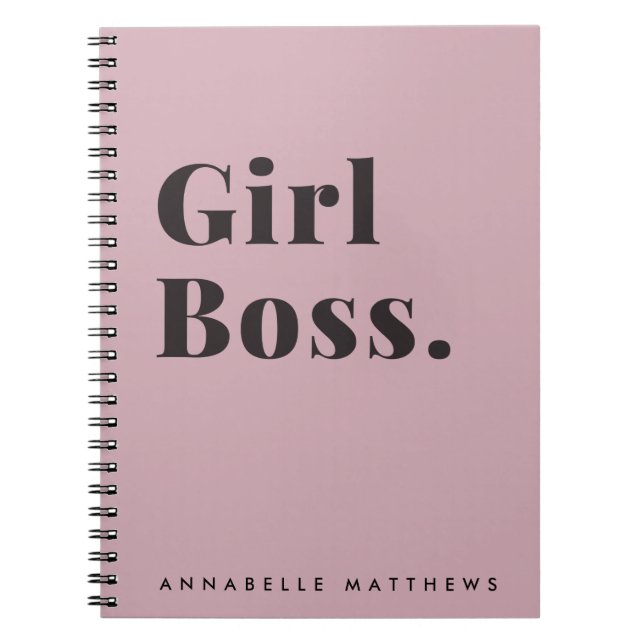 Rosa Girl Chef Babe Small Business Owner - bärbar  Anteckningsbok (Framsidan)
