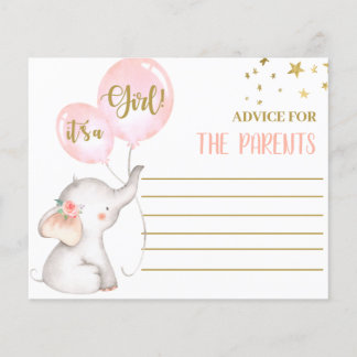 Rosa Girl Elephant Advice for the Parents Card