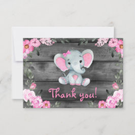 Rosa Girl Elephant Tack för att du har Blommigten