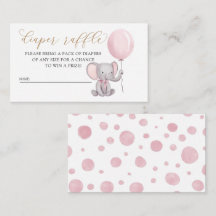 Rosa Girl Elephant with Balloon Diaper Raffle