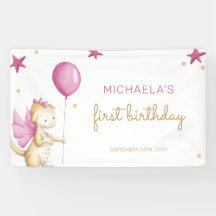 Rosa Girl First Birthday Dragon Party