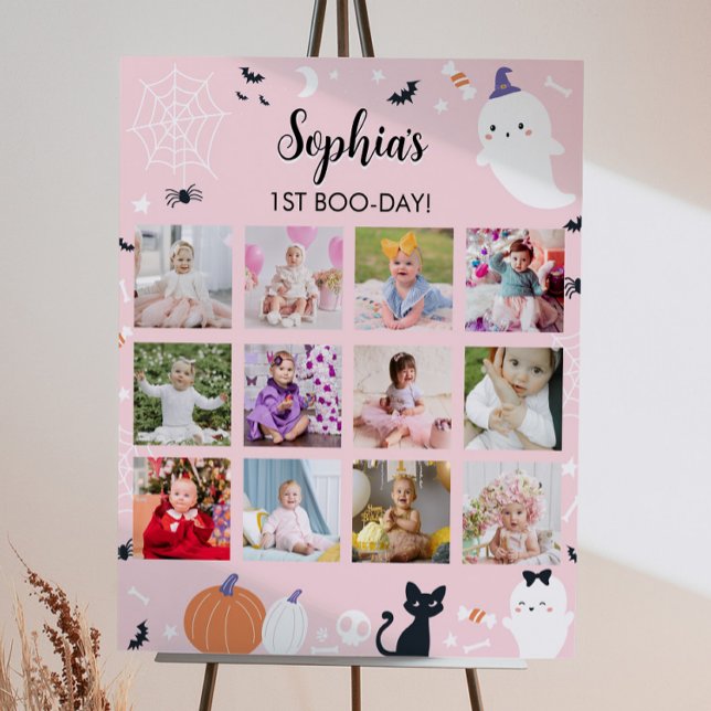 Rosa Girl Ghost First Year Photo Milestone-signatu Poster (Skapare uppladdad)