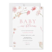 Rosa Girl Girl Baby i bloom Baby Shower-inbjudan