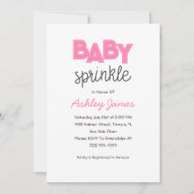 Rosa Girl Girl Baby Sprinkle-inbjudan
