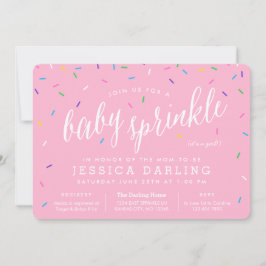 Rosa Girl Girl Baby Sprinkle-inbjudningar Inbjudningar