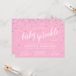 Rosa Girl Girl Baby Sprinkle-inbjudningar Inbjudningar
