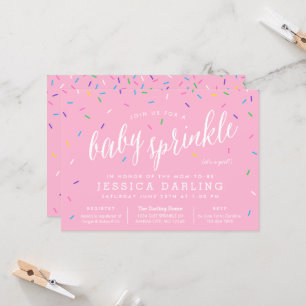 Rosa Girl Girl Baby Sprinkle-inbjudningar Inbjudningar