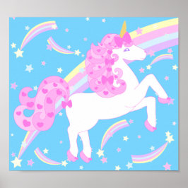 Rosa Girl Girl Unicorn Poster