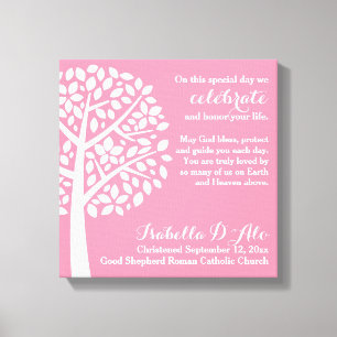 Rosa Girl Girl's Baptism Christening Prayer Blessi Canvastryck