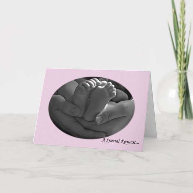 Rosa Girl Godmor Request Card Inbjudan (Framsida)