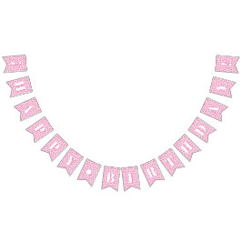 Rosa Girl Grattis på födelsedagen Party Vimplar