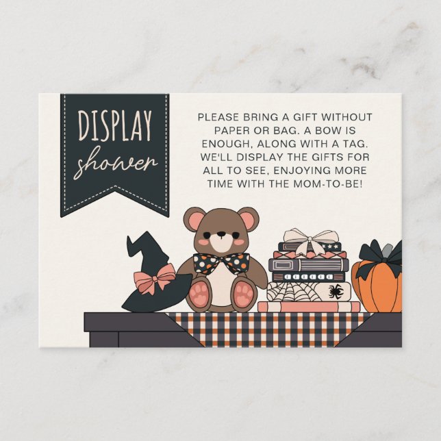 Rosa Girl Halloween Baby Shower Visning Shower Tilläggskort (Framsida)