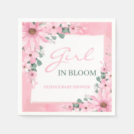  Rosa Girl in bloom Baby Shower Pappersservett